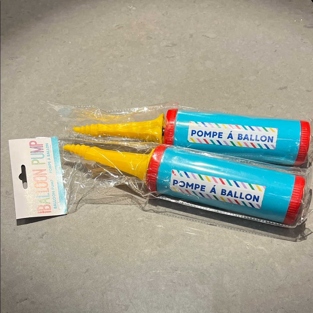 Vibrant Blue and Yellow Balloon Pump Set
